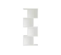 Rebecca Mobili Librería de pared, estantería para salón, blanco, aglomerado, con 4 estantes y 8 compartimentos, diseño moderno - Medidas 125 x 50 x 25 cm - Art. RE7223
