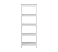 Rebecca Mobili Librería Independiente, Librería Blanca Y Moderna, MDF, 4 Estantes, para Baño Sala De Estar - Medidas: 122 × 45 × 30 cm (A x AN x FON) - Art. RE6686