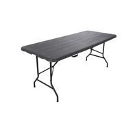 Rebecca Mobili Mesa de Exterior Plegable, Mesa de Jardín, Gris Oscuro, Plástico Acero, Plegable, para Camping Fiestas, Carga Máxima 100 kg, 8 Personas - Medida AxAnxFon: 74 x 180 x 75 cm - Art. RE6967