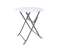 Rebecca Mobili Mesa Plegable De Balcón, Mesa Auxiliar De Exterior, Acero Hdpe, Blanco Gris Claro, Ahorra Espacio, para Jardín Camping - Dimensiones AxANxFON: 74 x 60 x 60 cm - Art. RE6819