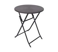 Rebecca Mobili Mesa Plegable de Exterior, Mesa de Balcon Redonda, Acero Hdpe, Gris Negro, Muebles de Jardin Bistro - Dimensiones AxANxF: 74 x 60 x 60 cm - Art. RE6704