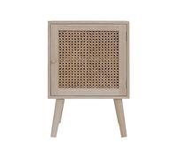 Rebecca Mobili Mesilla De Noche De Madera, Mesilla para Dormitorio, 1 Puerta De Ratán, Marrón, Ahorra Espacio, con Pies - Medidas AxAnxFon: 57 x 38 x 30 cm - Art. RE6851
