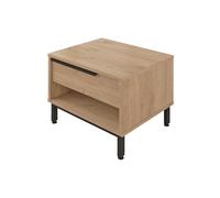 Rebecca Mobili Mesita de noche con 1 cajón (marrón y gris antracita)