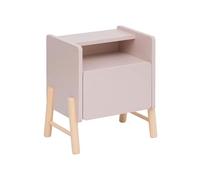 Rebecca Mobili Mesita de Noche para Habitación Infantil, Mesita de Noche Montessori, Rosa Marrón, MDF Pino, con Bordes Redondeados - Dimensiones AxAnxFon: 49 x 43 x 30 cm - Art. RE7129