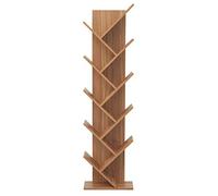 Mobili Rebecca Estantería para libros con 10 estantes en mdf color roble marrón