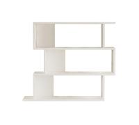 Rebecca Mobili Mueble librería colgante, estantería de pared para libros, blanco, aglomerado, con 4 estantes y 8 compartimentos, diseño moderno - Medidas H x L x P: 88 x 104 x 27 cm - Art. RE7225