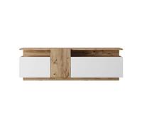 Rebecca Mobili Mueble para TV de suelo, armario de TV moderno, color roble blanco, aglomerado, con 3 puertas, para salón moderno - Medidas 46,5 x 150 x 29,5 cm - Art. RE7079