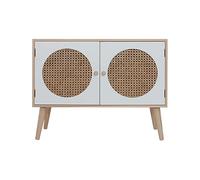Mobili Rebecca Aparador marrón y blanco estilo escandinavo en madera con 2 puertas