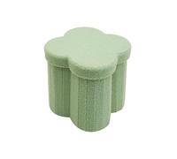 Rebecca Mobili Pouf de Almacenamiento, Pouf para Habitación Infantil, Verde Claro, Tela de Poliéster MDF, Plegable, para Juguetes Cuadernos - Medidas AxAnxFon: 40 x 40 x 40 cm - Art. RE7065
