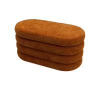 Rebecca Mobili Pouf Largo con Almacenamiento, Banqueta Fin de Cama, Naranja Oscuro, Tela de Poliéster MDF, Acolchado, con Asiento - Medidas AxAnxFon: 38 x 76 x 38 cm - Art. RE7055