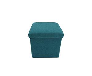 Rebecca Mobili Puff Cubo Plegable, otomano, baúl Cuadrado, Azul Turquesa, reposapiés de Tela- Medidas: 29 x 31 x 31 cm (AxANxF) - Art. RE6172