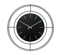 Rebecca Mobili Reloj De Pared Grande, Reloj Decorativo Redondo, Metal, Negro Amarillo, Estilo Moderno, Decoración del Hogar - Diámetro 50 cm x FON 4,5 cm - Art. RE6784