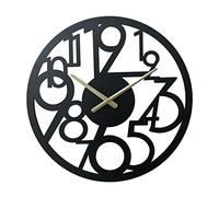 Rebecca Mobili Reloj De Pared Moderno, Reloj Grande para Colgar, Metal, Negro, Diseño Moderno, para Salón Dormitorio - Diámetro 50 cm x FON 4,5 cm - Art. RE6787
