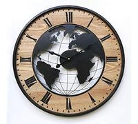 Rebecca Mobili Reloj de Pared, Reloj Redondo Grande, Negro marrón, diseño Retro, para Sala de Estar de Cocina - Diámetro 50 cm x P 4,5 cm - Art. RE6378