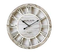 Rebecca Mobili Reloj Decorativo, Gran Reloj de Madera, Estilo Shabby, con números Romanos - Medidas Ø 50 cm x P 4,5cm (AxANxF) - Art. RE6140