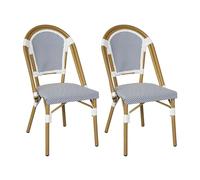 Rebecca Mobili Set de 2 Sillas Apilables, Sillas de Jardín Exterior, Azul y Blanco, Estructura de Aluminio - Medidas AxANxFON: 85 x 46 x 57 cm - Art. RE7263