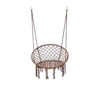 Rebecca Mobili Silla colgante, mecedora, marrón, acero polialgodón, para exterior o interior, robusta, estilo boho - Medidas 120 x 80 x 60 cm - Art. RE7176