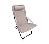 Rebecca Mobili Silla de exterior plegable, tumbona de jardín, beige y gris oscuro, de acero y poliéster, reclinable, con reposabrazos, medidas H x L x P: 88 x 63 x 83 cm - Art. RE7149