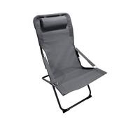 Rebecca Mobili Silla de exterior reclinable, silla tumbona plegable, gris oscuro, acero poliéster, ahorra espacio, con reposabrazos, medidas H x L x P: 88 x 63 x 83 cm - Art. RE7150