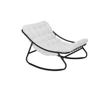 Rebecca Mobili Sillón balancín grande, silla relax de exterior, gris blanco, acero poliéster, para interior o exterior, cojín acolchado alto - Medidas 74 x 78 x 101 cm - Art. RE7180