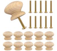 REBECCAGIBSON 11 pomos para muebles de madera, tiradores redondos de madera para armarios, pomos de madera con tornillos y destornillador para cajón, zapatero, puerta de armario, cocina