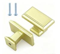 REBECCAGIBSON 11 tiradores para armarios de zinc, pomos para muebles, color bronce champán, color dorado, modernos tiradores macizos para muebles, tiradores cuadrados para puertas de muebles, para