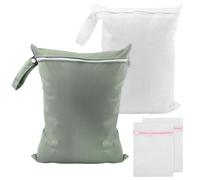 REBECCAGIBSON 2 Piezas Bolsas húmedas Impermeables de 40 x 30 cm,Bolsas de lavandería Gris y Blanco, Reutilizable Viaje, Bolsa húmeda con Cremallera,para Nadar para Trajes baño, Toallas Playa