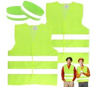 REBECCAGIBSON 2 piezas de chalecos reflectantes para coche, chaleco de seguridad, chaleco reflectante amarillo, chaleco de avería, chaleco reflector para coche, para mujeres, hombres, adultos, chaleco