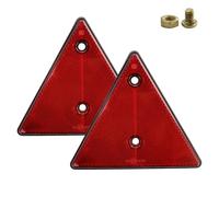 REBECCAGIBSON 2 piezas de reflector para remolque, triángulo, reflector estándar para remolque, triángulo, catadióptrico derecho izquierdo, luz trasera, triángulo, distancia entre orificios