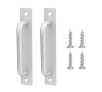 REBECCAGIBSON 2 Piezas Tiradores de Puerta de Granero,Tiradores de Puerta Corredera con Placa,para exterior, garaje o interior (148 mm)