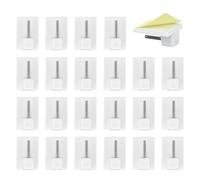 REBECCAGIBSON 30 ganchos de cortina autoadhesivos, color blanco, autoadhesivos, ganchos para barra de cortina, ganchos de plástico, ganchos decorativos para cortinas, barras de cortina