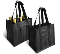 REBECCAGIBSON Bolsa Portabotellas de 2 Piezas para 6 Botellas de Vino con Asa de Transporte, Organizador de Botellas para Pesca, Camping, Viajes, Compras y Almacenamiento