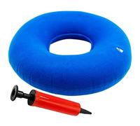REBECCAGIBSON Donut - Cojín hinchable de esponja para sentarse, hemorroides, próstata, embarazo, postoperatorio y ciática, apto para coche, oficina y viajes (azul) con 1 bomba