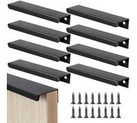 REBECCAGIBSON Manijas De Puerta,8 Piezas Aleación De Aluminio Manijas Ocultas, 200 mm, Tiradores Invisibles de Cocina con tornillos,para Cocina, Puerta, Cajón