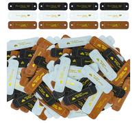 REBECCAHOWARD 60 Piezas Etiquetas Hechas a Mano de Piel sintética con 3, Etiquetas Personalizadas Hechas a Mano 4 x 2 cm,Etiquetas Artesanales y Tejidas,para Vaqueros