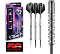 Rebel 21g Dardos de Tungsteno de Punta de Acero con Plumas y Eje de Dardos