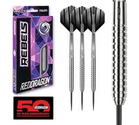 Rebel 25g Dardos de Tungsteno de Punta de Acero con Plumas y Eje de Dardos