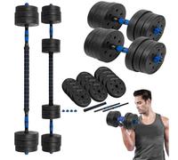 Rebel Active RBA-2300 - Juego de mancuernas de betún con barra de conexión (2 x 10 kg)