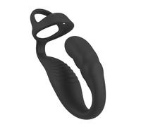 Rebel Anillo para el pene con tapón prostático RC Black 8,5 cm