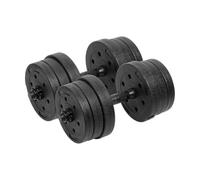 Rebel Electro Juego de mancuernas bituminosas ajustables de 2 x 10 kg sólidas