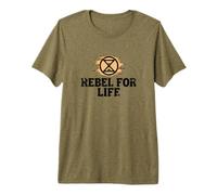Rebel For Life Extinción Rebelión Reloj de Arena Clima Camiseta Premium