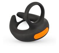 Rebel RC Scrotum Stimulator with Vibrations Vibrador de bolas Black/Orange 9,4 cm