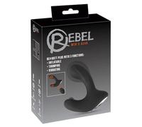 Rebel RC Tapón anal con 3 funciones Negro 14,2 cm