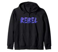 Rebel Rocker Pintado Letras Diseño Gráfico Mujeres Hombres Sudadera con Capucha