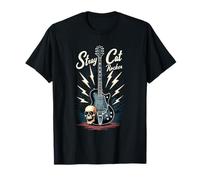 Rebel Style Stray Cat Rockabilly Guitarra Rockabilly Camiseta