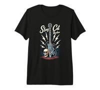 Rebel Style Stray Cat Rockabilly Guitarra Rockabilly Camiseta Premium