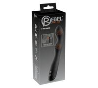 Rebel Vibrador del punto P Blanco Y Negro 23,5 cm