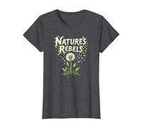 Rebeldes de la Naturaleza: el Diente de león malezas Arte botánico Camiseta, Mujer, Jaspeado Oscuro, XS