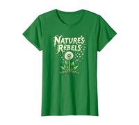 Rebeldes de la Naturaleza: el Diente de león malezas Arte botánico Camiseta, Mujer, Verde Kelly, 3XL