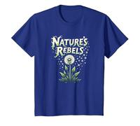 Rebeldes de la Naturaleza: el Diente de león malezas Arte botánico Camiseta, Niños, Azul Real, 12 años